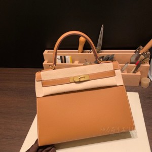 hermes kelly 28cm 凯莉包 epsom皮 37金棕 金扣(爱马仕凯莉包哪个颜色最经典)