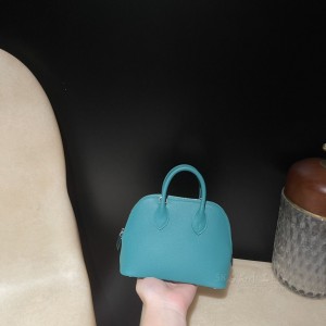 hermes bolide mini 18cm 保龄球 evercolor皮 7F孔雀蓝内拼2Q英国绿(burberry 保龄球包)