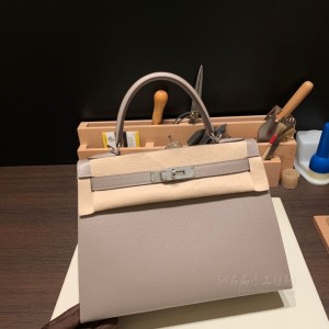 hermes kelly 28cm 凯莉包 epsom皮 M8沥青灰 银扣