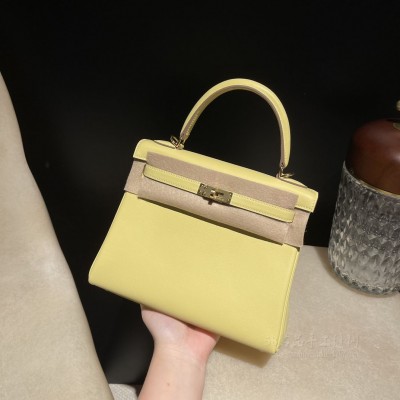 hermes kelly 25cm 凯莉包 <strong>Swift</strong>皮 1Z小鸡黄 金扣yellow
