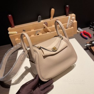 hermes Lindy mini 琳迪 TC Clemence皮 S2风衣灰 金扣(爱马仕琳迪包是什么皮质)