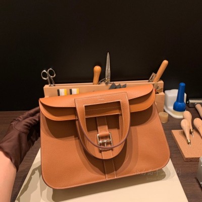 hermes Halzan 31cm <strong>Evercolor</strong>皮 37金棕