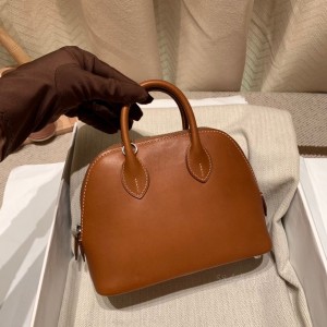 hermes bolide mini 18cm 保龄球 barenia马鞍皮 原木色 银扣(爱马仕保龄球包最低价格)