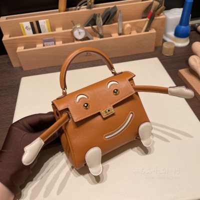 hermes kelly doll 千禧娃娃包 <strong>Swift</strong>皮 37金棕10奶昔白 金扣