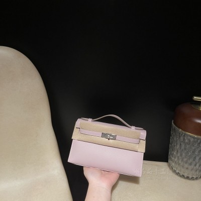 hermes mini kelly Pochette 21cm 一代 swift皮 4W 紫藤色(hermes verrou mini) 尺寸