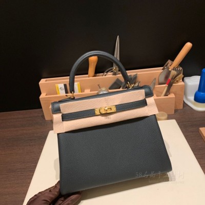 hermes kelly 25cm 凯莉包 togo皮 6O松柏绿 金扣(hermes凯莉包mini)