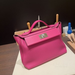 hermes kelly 2424 29cm L3玫瑰紫 银扣(爱马仕玫瑰)