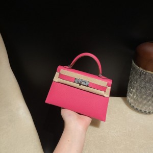 hermes mini kelly 19cm 二代 epsom皮 0D墨西哥粉(hermes mini kelly价格)