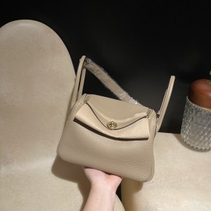 hermes Lindy 26cm 琳迪 TC Clemence皮 S2风衣灰 金扣