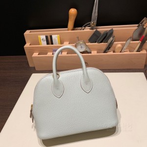 hermes bolide mini 18cm 保龄球 山羊皮Chevre 80珍珠灰 金扣