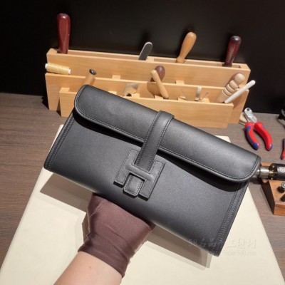 hermes Jige elan Clutch 手拿包 晚宴包 29 <strong>Swift</strong>皮 89黑色(hermes手提包价格) 高仿