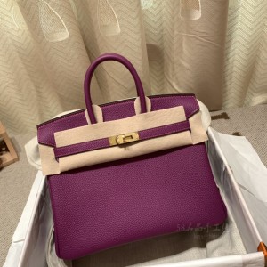 hermes birkin 30cm 铂金包 togo皮 order富贵紫内拼8W唇膏粉 金扣(hermes铂金包黑金价格)