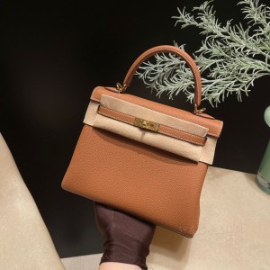 hermes kelly 25cm 凯莉包 togo皮 37金棕 金扣(爱马仕凯莉包25和28哪个好)