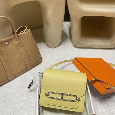hermes roulis mini 19cm 猪鼻子包 evercolor皮 1Z小鸡黄(爱马仕猪鼻子包真假包鉴别)