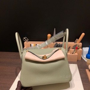 hermes Lindy 26cm 琳迪 TC Clemence皮 Q1鼠尾草绿 金扣(爱马仕琳迪包用的什么皮)