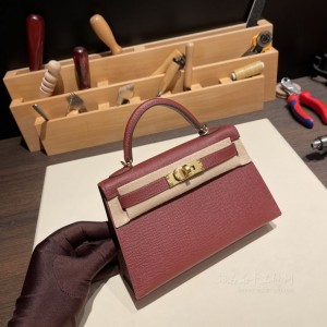 hermes mini kelly 19cm 二代 epsom皮 55 H爱马仕红Rouge(爱马仕kelly红色)