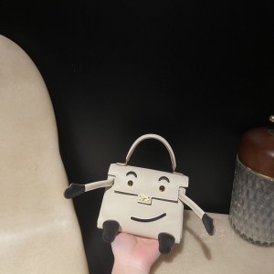 hermes kelly doll 千禧娃娃包 swift皮 80珍珠灰拼89黑色(爱马仕千禧娃娃价格)