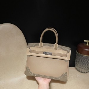 hermes birkin Ghillies 30cm swift皮 限量款双拼蕾丝 81斑鸠灰拼18大象灰(爱马仕铂金包斑鸠灰)