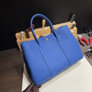 hermes Garden Party 30cm 花园包 Negonda皮 71法国蓝尼斯蔚蓝海岸bleu france