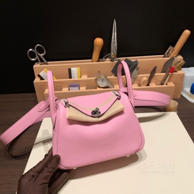 hermes Lindy mini 琳迪 TC Clemence皮 X9锦葵紫 银扣(爱马仕女包lindy琳迪)