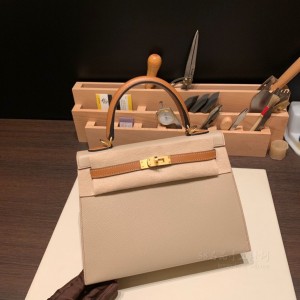 hermes kelly 25cm 凯莉包 epsom皮 拼色 S2风衣灰拼37金棕反线(hermes凯莉包mini)